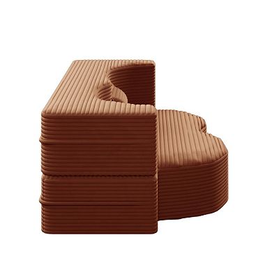 Pnronnc Modern Loveseat Corduroy Sleeper Sofa Bed Convertible Floor Sofa with 2 Pillows