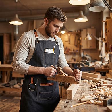 Aprons for Men with Pockets, Kitchen Apron, Adjustable Cooking Apron, Polyester Aprons for Home