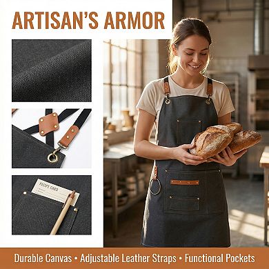 Aprons for Men with Pockets, Kitchen Apron, Adjustable Cooking Apron, Polyester Aprons for Home