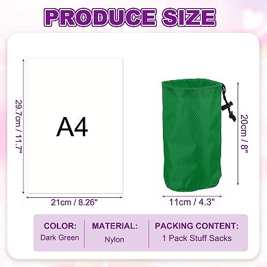 4.3 x 7.9" 1Pc Stuff Sack, Ditty Bags Storage Sacks Drawstring Dry Stuff Bag Gear