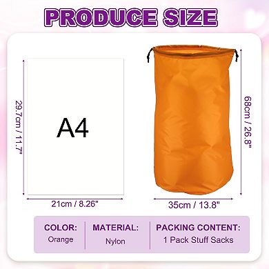 13.8 x 26.8" 1Pc Stuff Sack, Ditty Bags Storage Sacks Drawstring Dry Stuff Bag Gear