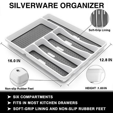 49-Piece Stainless Steel Flatware Set for 8 with Organizer & Steak Knives, Proof Mirror Polished