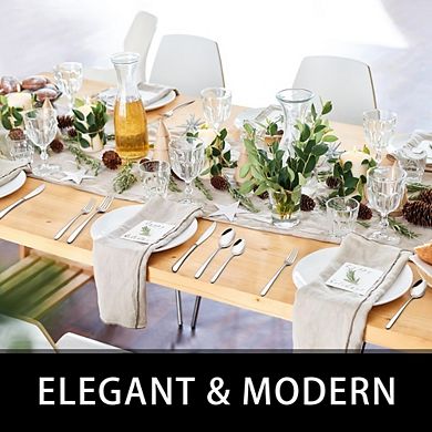 49-Piece Stainless Steel Flatware Set for 8 with Organizer & Steak Knives, Proof Mirror Polished