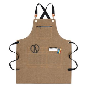 Aprons for Women with Pockets, Kitchen Apron, Adjustable Extra Long Waist Cooking Durable Aprons