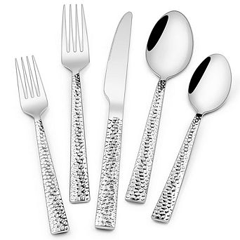 40 pc Stainless Steel Square Flatware Set, Service for 8, Food-Grade Tableware Cutlery Set