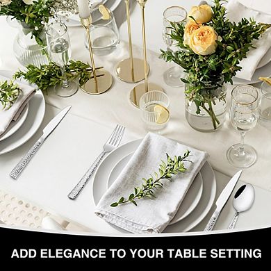 40-Piece Stainless Steel Square Flatware Set, Service for 8, Food-Grade Tableware Cutlery Set