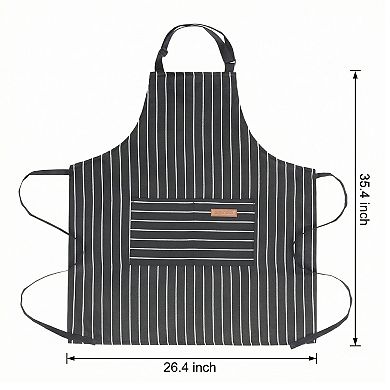 Aprons for Women with Pockets, Kitchen Apron, Adjustable Long Waist Polyester Cooking Apron for Home