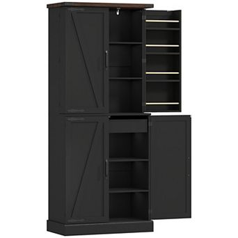 HOMCOM 72inch Tall Pantry Cabinet Storage Cabinet with 8 Door Racks