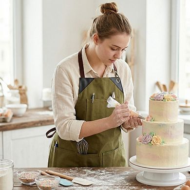 Aprons for Women with Pockets, Kitchen Apron, Adjustable Long Waist Cooking Canvas Aprons for Home
