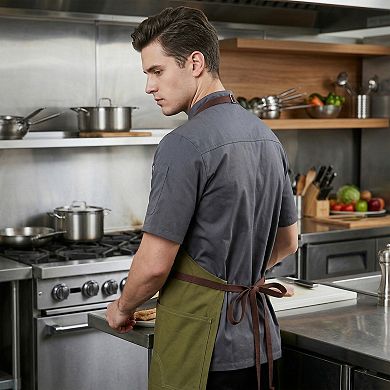 Aprons for Women with Pockets, Kitchen Apron, Adjustable Long Waist Cooking Canvas Aprons for Home
