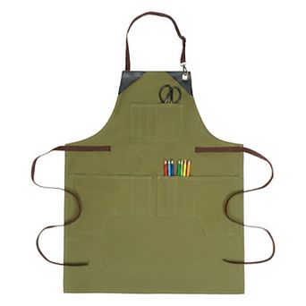 Aprons for Women with Pockets, Kitchen Apron, Adjustable Long Waist Cooking Canvas Aprons for Home