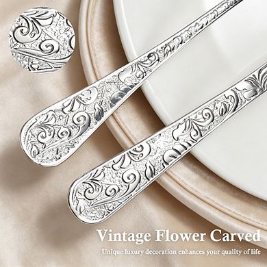 40-Piece Stainless Steel Silverware Set for 8, Premium Flatware Cutlery Utensils
