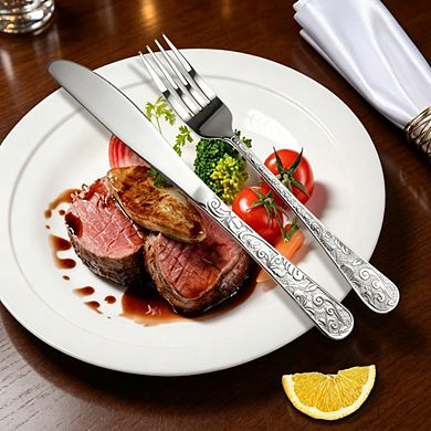 40-Piece Stainless Steel Silverware Set for 8, Premium Flatware Cutlery Utensils