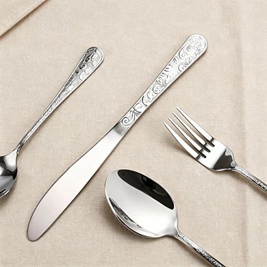 40-Piece Stainless Steel Silverware Set for 8, Premium Flatware Cutlery Utensils