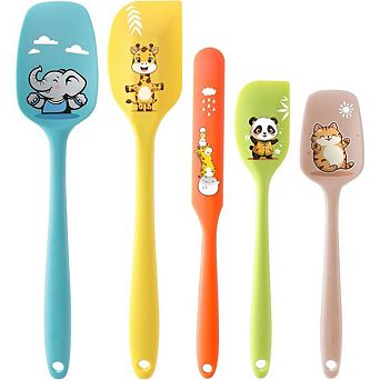 5 pc Silicone Spatula Set, Heat-Resistant, Food-Grade, Dishwasher Safe