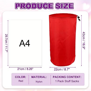 8.7 x 16.9" 1Pc Stuff Sack, Ditty Bags Storage Sacks Drawstring Dry Stuff Bag Gear