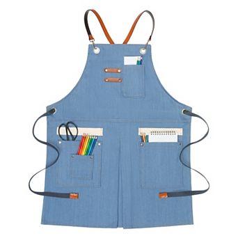 Work Aprons for Men with Pockets, Adjustable Long Waist Cooking Apron, Cotton Aprons for Home