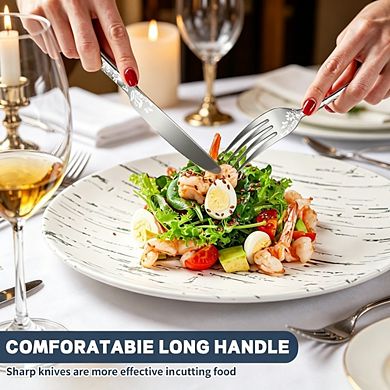 20 pc Stainless Steel Flatware Set, Mirror Finish Silverware for 4, Durable Tableware
