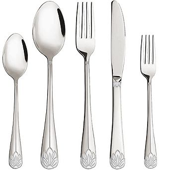 Elegant Silver Finish 30 pc Family Flatware Set, Service for 6