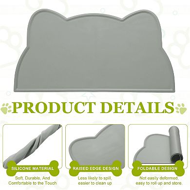 1Pc Cat Food Mat, Silicone Pet Feeding Mat Non-Slip
