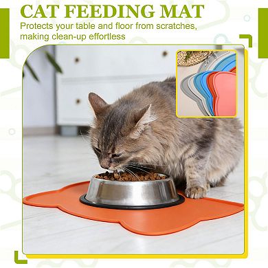 1Pc Cat Food Mat, Silicone Pet Feeding Mat Non-Slip