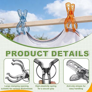Plastic Clothespins Multi-Purpose Spring Clamp Non-Slip Beach Towel Clip