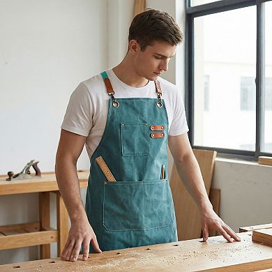 Aprons for Women with Pockets, Kitchen Apron, Adjustable Long Waist Cooking Durable Aprons for Home