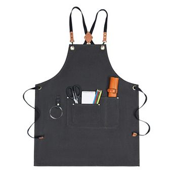 Aprons for Women with Pockets, Kitchen Apron, Adjustable Long Waist Cooking Cotton Aprons for Home
