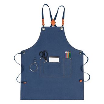 Aprons for Women with Pockets, Kitchen Apron, Adjustable Long Waist Cooking Cotton Aprons for Home