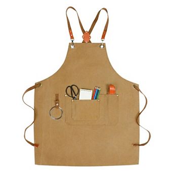 Aprons for Women with Pockets, Kitchen Apron, Adjustable Long Waist Cooking Cotton Aprons for Home