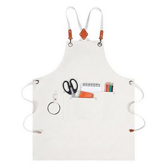 Aprons for Women with Pockets, Kitchen Apron, Adjustable Long Waist Cooking Cotton Aprons for Home