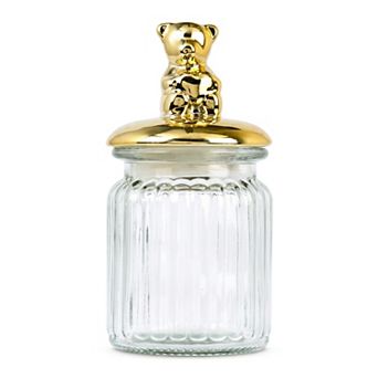 Decorative Glass Jar with Animal Lid, 8.5oz/250ml Modern Airtight Canister