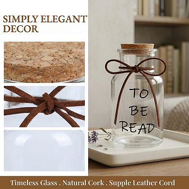Glass Wishing Bottle with LED Light Lid Airtight Decorative Memory Jar for DIY Notes