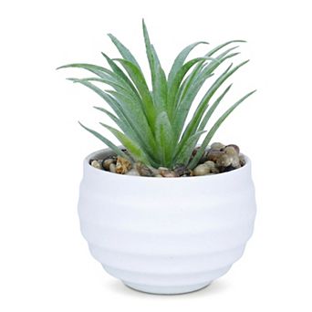 Small Artificial Succulents in White Pots Realistic Faux Potted Plants for Home Office Desk Decor