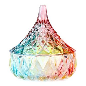 Small Glass Storage Jar with Lid, Decorative Jewelry Trinket Box