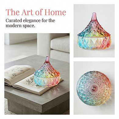Small Glass Storage Jar with Lid, Decorative Jewelry Trinket Box