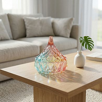 Small Glass Storage Jar with Lid, Decorative Jewelry Trinket Box