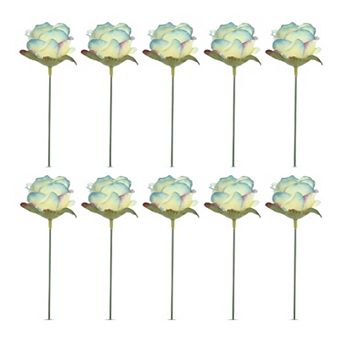 10 pc Mini Artificial Rose Flowers Petite Silk Rose Bouquets with Detachable Heads