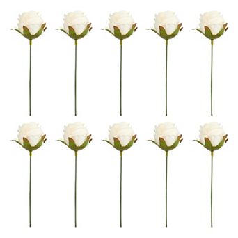 10 pc Mini Artificial Rose Flowers Petite Silk Rose Bouquets with Detachable Heads