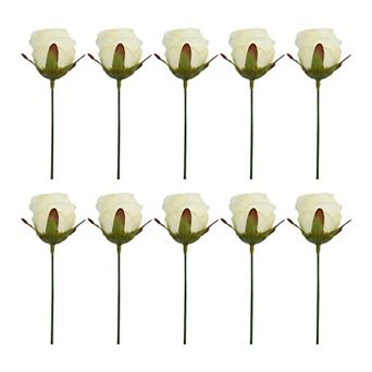 10 pc Mini Artificial Rose Flowers Petite Silk Rose Bouquets with Detachable Heads
