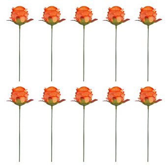 10 pc Mini Artificial Rose Flowers Petite Silk Rose Bouquets with Detachable Heads