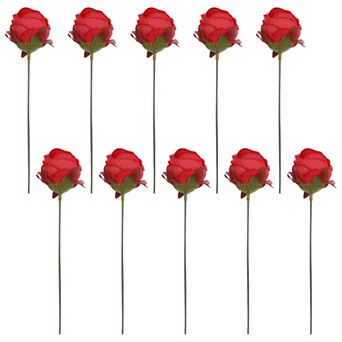 10 pc Mini Artificial Rose Flowers Petite Silk Rose Bouquets with Detachable Heads