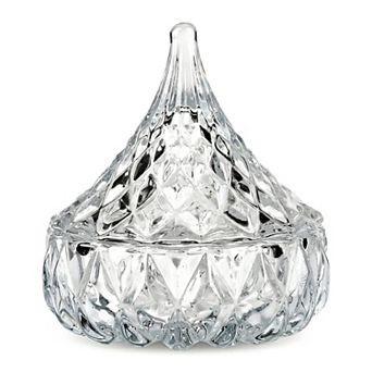 Small Glass Storage Jar with Lid, Decorative Jewelry Trinket Box 3.1"Lx1.1"Wx3.4"H