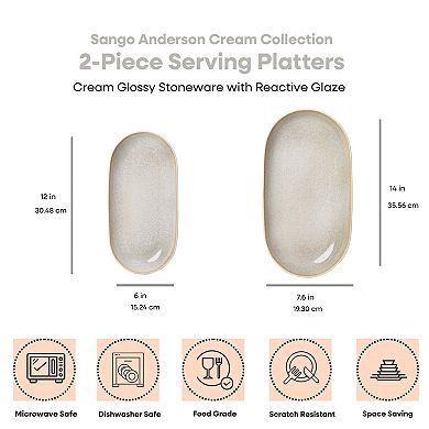 Sango Anderson Stoneware Serving Platters Set of 2