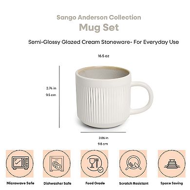 Sango Anderson Set of 4 16.5-oz. Coffee Mugs