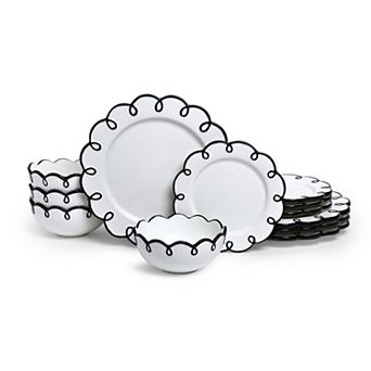Sango Splash of Cheers 12 pc Porcelain Dinnerware Set for 4