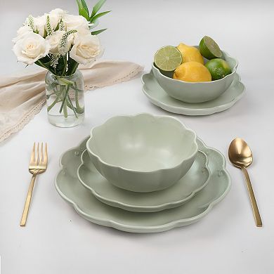 Sango Bethany 12-Piece Scalloped Dinnerware Set