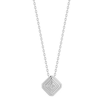 Sunkissed Sterling Cubic Zirconia Square Pendant Necklace