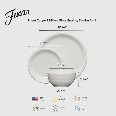 Fiesta Bistro Coupe 12-Piece Dinnerware Set