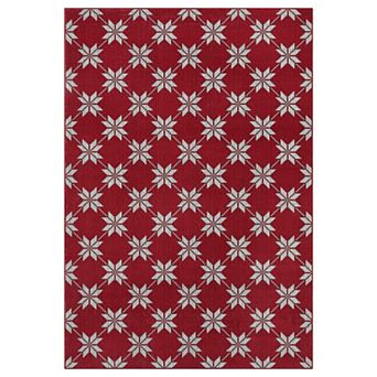 Seoria Vintage Christmas Area Rug, Machine Washable Low Pile Runner for Entryway Non-Slip Carpet